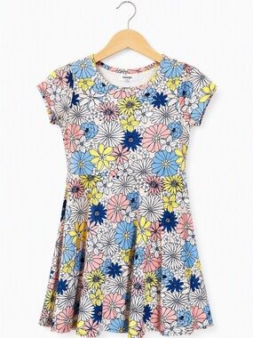 3/10$ George Girls Retro Floral Doodle Skater Dress XL 14-16 Summer All Over